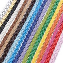 10meters/lot 5mm Flat PU Braided Leather Cord Fit Necklace Bracelet String Rope Thread Lace DIY Jewelry Making Findings Material 2024 - buy cheap