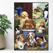 5D Diamond Painting Mosaic Animals Dogs Cow Full Square Diamond Embroidery Cross Stitch Kits Rhinestones Art Pictures Decor Home 2024 - buy cheap