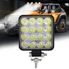 Mini refletor de led off-road para carro 48w 16led, lâmpada de farol para barra de carro suv 2024 - compre barato