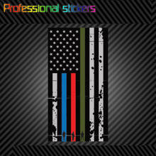 Vertical Reverse Tattered Thin Blue Line Flag Sticker Military Firefighter for Car, RV, Laptops, Motorcycles, Office Supplies 2024 - buy cheap