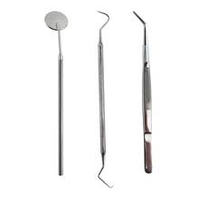 3pcs Medical Grade Stainless Steel Oral Examination Probe Set Hygiene Pick Scaler Mirror Tweezers Examination Cleaning Tools 2024 - buy cheap