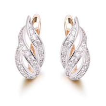 MxGxFam новые полые серьги-кольца в форме листа для женщин смешанные цвета золото 18 k модные ювелирные изделия CZ AAA + без никеля 2024 - купить недорого