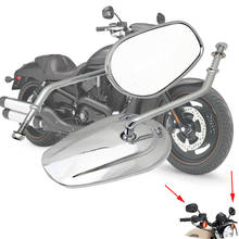 Espejo retrovisor lateral ovalado cromado para motocicleta, espejos para Harley Touring softtail Dyna Sportster XL 883 Fatboy Dyna Cho 2024 - compra barato