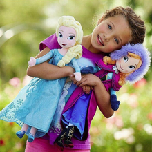 Boneca de pelúcia 2 tamanhos 40/50cm, brinquedo feminino, princesa, anna, elsa, presente de aniversário 2024 - compre barato
