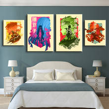WTQ-carteles de Anime Demon Slayer, pintura en lienzo, póster Retro, decoración de pared, imagen artística de pared, decoración para habitación y hogar 2024 - compra barato