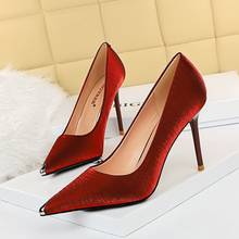 BIGTREE 2020 High Quality Party Wedding Shoes Bride Women Pointed Metal toe Fashion Sexy Dress Pointed Toe High Heels Pumps 2024 - buy cheap