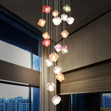 Creative Coloured Glass Pendant Light Modern Restaurant Personality Pendant Lamps Villa Living Room Staircase Long Pendant Lamp 2024 - buy cheap