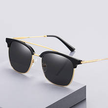 Gafas de sol polarizadas para hombre, diseño de marca masculinas de lentes de sol a la moda, con montura cuadrada, de Metal, UV400, 2021 2024 - compra barato