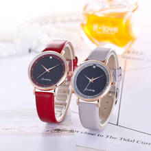 Relógio de pulso quartzo feminino, relógio fashion para mulheres vestido casual com pulseira de couro 2024 - compre barato