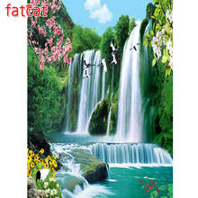 FATCAT 5D pintura de diamantes Diy taladro redondo cuadrado completo paisaje de cascada Natural diamante bordado imagen de diamantes de imitación AE663 2024 - compra barato