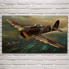 Hawker typhoon-obra de arte de la Segunda Guerra Mundial, posters de tela de avión, imagen de pared, decoración para el hogar, sala de estar, KN156, mk ib fighter 2024 - compra barato