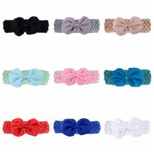 17 Colors 10*5.5 CM Chiffon Bowknot Baby Girl Headband Fashion Handmade Bows Elastic Hairband Children Headwear Hair Accessories 2024 - buy cheap
