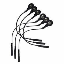 10 par/lote Cables de plomo de electrodo negro/CABEZA DE CC 2,0mm Cables Snap 3,5mm para conectar TENS/EMS máquina de terapia 2024 - compra barato
