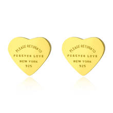 FYSARA Stainless Steel Rose Gold Color Luxury Love Heart Earring Women "Forever love" Stamp Women Stud Earring Jewelry Gift 2024 - buy cheap