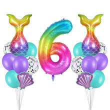 Big Number Balloon Foil Mermaid Birthday 40inch Digital Balloon For Wedding Anniversary Baby Shower Kids Birthday Party Decor 2024 - buy cheap