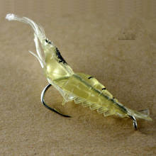 1 шт. Мягкая наживка червя для креветок Isca искусственная светящаяся приманка для морской рыбалки 1,3 г/50 мм с одним крючком воблеры, силиконовая приманка в виде креветки 2024 - купить недорого