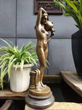 H 31" Western Art Bronze sculpture Statue naked nude belle beauty Carrying Vase ST  Copper sculpture home decoration 2024 - buy cheap