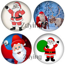 10pcs/lot 2019 Santa Claus Pattern Glass Cabochon Dome Christmas Beads Demo Flat Back Making Jewelry Findings 2024 - buy cheap