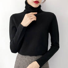 Dudui-suéter negro de cuello alto para mujer, suéter de fondo, nuevo estilo, estilo exterior, punto grueso y delgado, 2019 2024 - compra barato