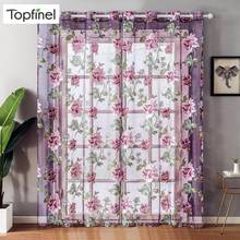 TopFinel Modern Floral Print Bedroom Curtains for Kitchen Elegant Tulle Curtains for Living Room Window Treatments Custom Made 2024 - buy cheap
