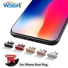 Plugue anti-poeira de metal para iphone, plugue com mini plugue de poeira para iphone 8 7 6 6s plus x xs max, acessórios para telefone celular 2024 - compre barato