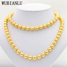 WUBIANLU-collar del Mar del Sur para mujer, gargantilla de oro de 10mm, a la moda, collar de chicas hermosas, largo de joyas 2024 - compra barato