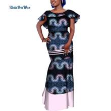 New African Print Cape Long Dresses for Women Bazin Patchwork Dress Traditional African Design Clothing Party Vestidos WY2292 2024 - buy cheap