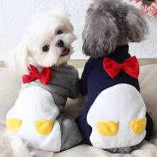 Penguin Bow Dog Jumpsuits Bathrobe Pet Dog Clothes Winter Warm Dog Pajamas Thick Coats Clothing For Dogs Cat Yorkie Teddy 2024 - buy cheap
