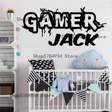 Calcomanía de vinilo personalizada para Gaming, pegatina de pared con logotipo de videojuego para habitación de niños, Mural de decoración para dormitorio, M43 2024 - compra barato