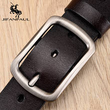 JIFANPAUL Genuine Leather Belt Fashion Leather Belts for Mens Casual Retro Luxury brand Men's jeans Buckle belt free shpping 2024 - buy cheap