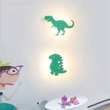 Lámparas de pared decorativas de dinosaurios de dibujos animados, lámpara de noche para dormitorio, habitación de niños, apliques de pared del pasillo, accesorios de animales 2024 - compra barato