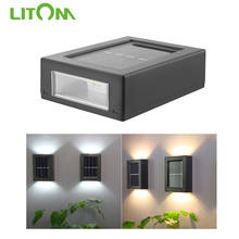 LITOM Outdoor Solar Lamp LED Solar Light Wall Street Light Lamp Solar Powered Sunlight IP65 Waterproof Solar Lamp for Garden 2024 - buy cheap