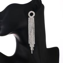 YFJEWE Round Drop Earrings for Women new Statement Crystal Earrings Round tassel Dangle Luxury Wedding Rhinestone Earring E719 2024 - buy cheap