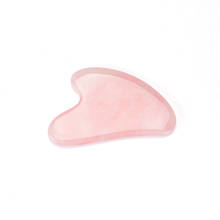 Pedra de jade quartzo rosa e guasha, ferramenta de massagem artesanal em forma de coração, anticelulite, rugas para rosto, pescoço, corpo 2024 - compre barato
