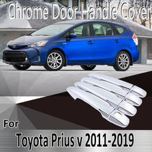 for Toyota Prius XW30 30 zvw30 zvw35 2010~2015 2011 2012 2013 Stickers Decoration Chrome Door Handle Cover Refit Car Accessories 2024 - buy cheap