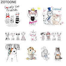 ZOTOONE Cute Cat Rabbit Patches Iron on Heat Transfers for Clothing Sticker for Kids Applications DIY Animal Patch Appliques G 2024 - buy cheap