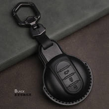 Leather Car Key Case Cover for BMW MINI COOPER S ONE JCW F54 F55 F56 F57 F60 CLUBMAN COUNTRYMAN Keychain Accessories 2024 - buy cheap