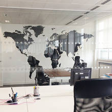 Большая карта мира, наклейка на стену, Офисная украшение для классной комнаты, Виниловая наклейка на стену для дома, гостиной 2024 - купить недорого