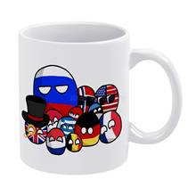 United Balls-taza de té de cerámica blanca, regalo de cumpleaños, tazas de leche y tazas, bolas campestres, Europa América americano 2024 - compra barato