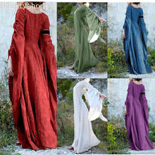 Vestido Medieval renacentista para mujer, estilo gótico Vintage, longitud hasta el suelo, sin cinturón, vestido Medieval 2024 - compra barato