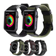 Ремешок нейлоновый для apple watch, кожаный браслет с пряжкой для iwatch series 5 4 3 2 1, 44 мм 40 мм 42 мм 38 мм 2024 - купить недорого