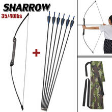 35/40lbs Archery Recurve Bow Straight Bow With Fiberglass Set Arrow Teens Shot Training Bow Outdoor Sport Hunting Accessories 2024 - buy cheap