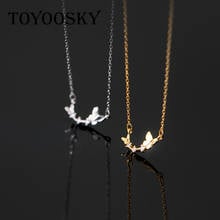 1 Piece Ethnic Style 925 Sterling Silver Classic Clear CZ Butterfly Pendant Necklace Clavicle Chain For Women Party Jewerly 2024 - buy cheap