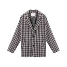 Office Ladies Plaid Women blazers Female 2019 Jackets Cotton Coat Slim Woman Blazers plus size Casual Thin Blazer For Women 0223 2024 - buy cheap