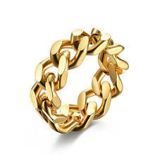 Goth anéis de titânio minimalistas simples com corrente vazada, joias finas de aço inoxidável para homens e mulheres 2024 - compre barato