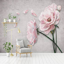 Papel tapiz personalizado moderno Simple pintado a mano 3D, murales de rosa, sala de estar, dormitorio, decoración del hogar, lienzo impermeable, pegatina de pared 3D 2024 - compra barato