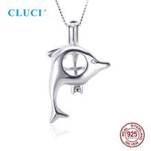 CLUCI-colgante de Plata de Ley 925 con forma de delfín para mujer, medallón de Animal, joyería, fabricación de joyas, SC001SB, 3 uds. 2024 - compra barato