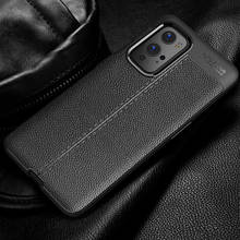 Capa à prova de choque para oneplus 9 pro, capa de couro macio e de carbono tpu para 1 + 9 pro, luxuosa e original 2024 - compre barato