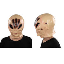 Máscara alienígena látex máscara facial completa chapelaria festa de halloween traje adereços 2024 - compre barato