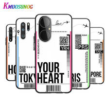 Silicone Cover Fly Ticket Paris Tokyo For Huawei P50 P40 P30 P20 Pro P10 P9 P8 Lite E Plus 2019 Phone Case 2024 - buy cheap